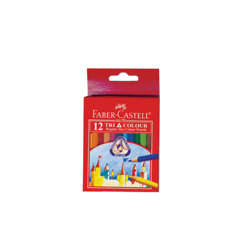 Faber- Castell 12 Tri Colour Pencils (SHORT)